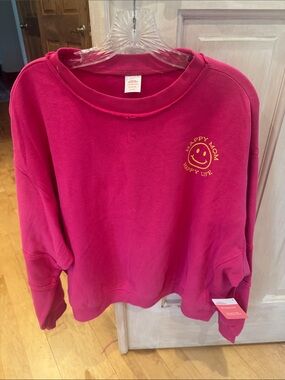 Celebrate It Fuchsia Pink "Happy Mom Happy Life" Sweatshirt